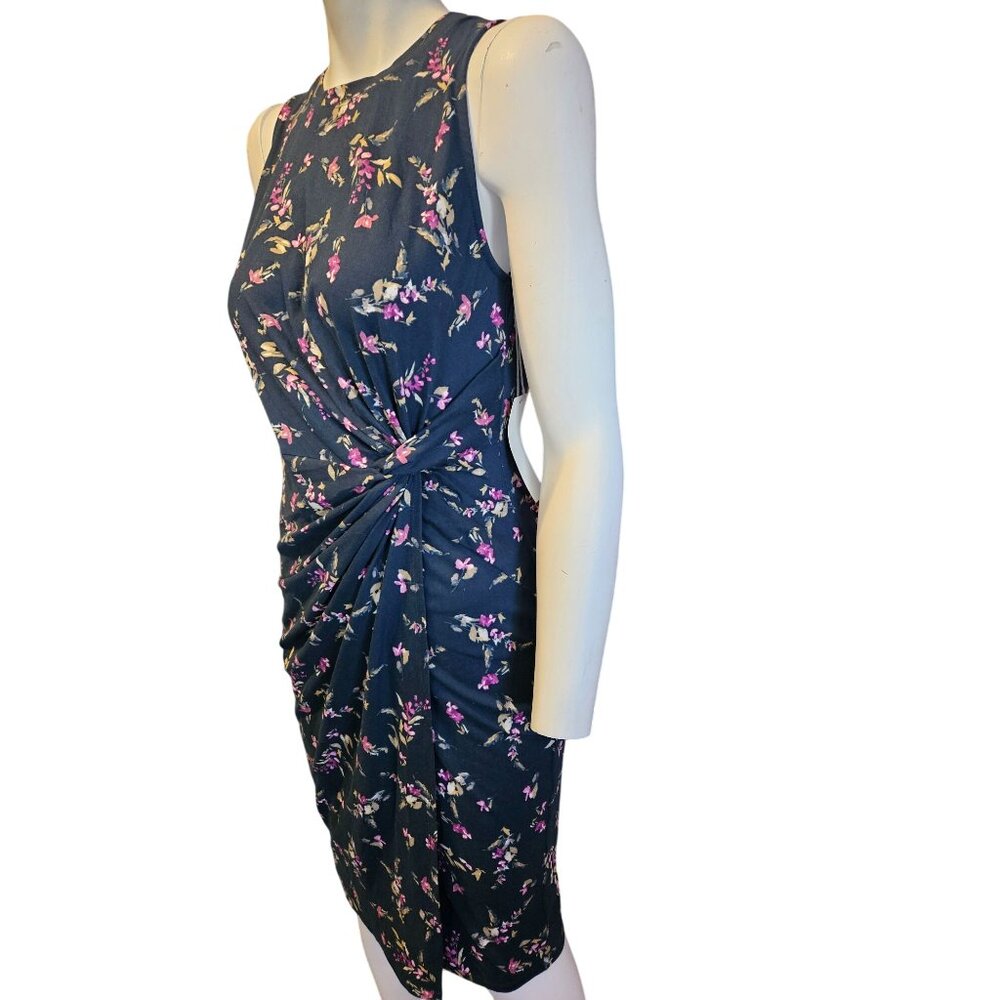 NWOT Nine Britton Floral Sleeveless Ruched Dress Women S Petite Casual Office - Picture 4 of 5